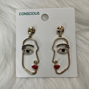 H&M face earrings